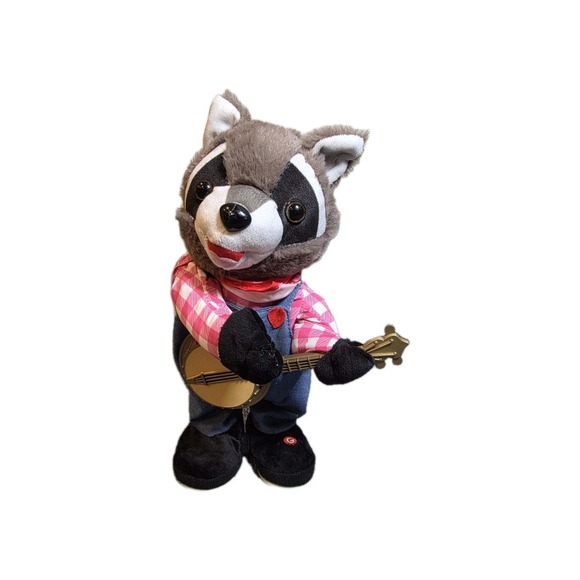 Gemmy Other - Gemmy Animated Racoon Plush Plays Banjo and Dances, SEE VIDEO